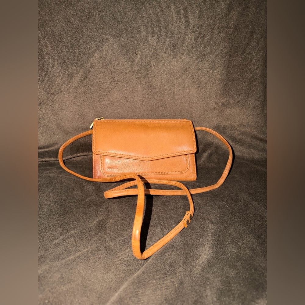 Fossil Cognac Leather Crossbody Bag